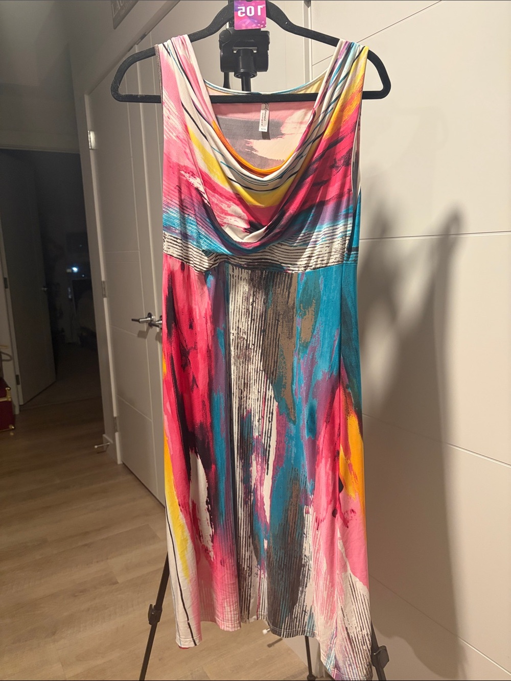 105 bright multi color dress